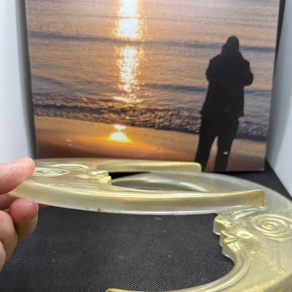 Gold Moon Face Resin Wall Art , Set - Picture 6 of 11